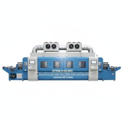 SYKM-H-924RC Servo-driven Feeder de Chumbo Flexoprinter Slotter Die Cutter 900x2400mm Industrial AC Frigorífico