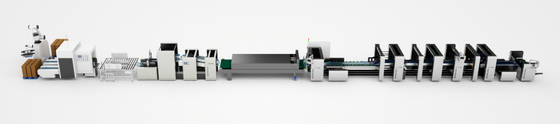 Folder Gluer + Flip Stacker + Palletizer Robô Colaborativo Portátil